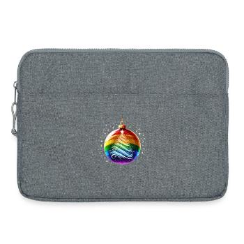 Regenbogen Weihnachtskugel - Laptoptasche 15" - Grau meliert - Vorne