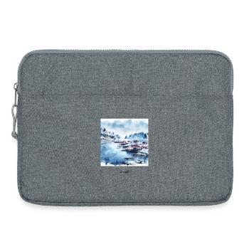 Reine Lofoten Winter Skandinavien Norwegen - Laptoptasche 15" - Grau meliert - Vorne