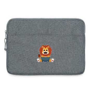Ordinateur portable Lion - Sacoche pour ordinateur portable 15 pouces - gris chiné - Devant