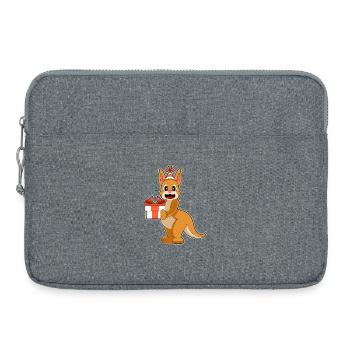Forfait d’anniversaire kangourou - Sacoche pour ordinateur portable 15 pouces - gris chiné - Devant
