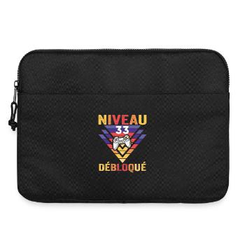 Niveau 33 Débloqué Cadeau 33 Ans Gamer Geek Drôle - Sacoche pour ordinateur portable 15 pouces - noir - Devant