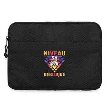 Niveau 36 Débloqué Cadeau 36 Ans Gamer Geek Drôle - Sacoche pour ordinateur portable 15 pouces - noir - Devant