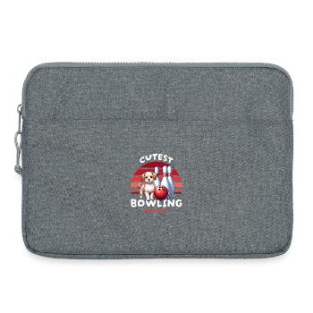 Dog Bowling - Laptop bag 15" - heather grey - Front