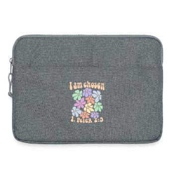 Jésus Dieu Verset de la Bible Rétro Chrétien Je suis choisi - Sacoche pour ordinateur portable 15 pouces - gris chiné - Devant