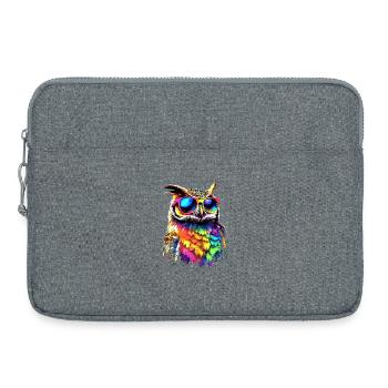 hibou coloré arc-en-ciel couleurs hibou hibou hibou hibou hibou hibou - Sacoche pour ordinateur portable 15 pouces - gris chiné - Devant
