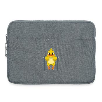 Duck Bodybuilder Pull-ups Bodybuilding - Laptop bag 15" - heather grey - Front