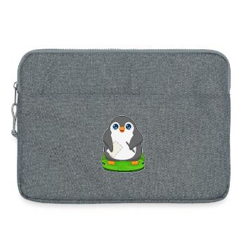 Pinguin Schüler Papier Schule - Laptoptasche 15" - Grau meliert - Vorne