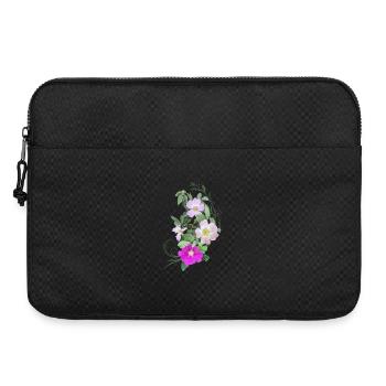 Rosehip Blossoms and Vine, Mixed Media Art - Laptop bag 15" - black - Front