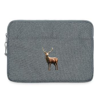 Hirsch Geweih Jagd Reh Rentier Rothirsch Jäger - Laptoptasche 15" - Grau meliert - Vorne