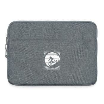 Mountain Biker Drawing - Laptop bag 15" - heather grey - Front