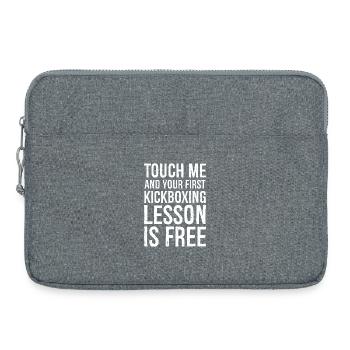 Berühre mich und deine erste Kickboxstunde ist kostenlos - Laptoptasche 15" - Grau meliert - Vorne