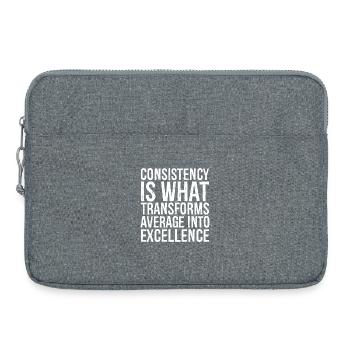 consistency is what transforms average excellence - Laptop bag 15" - heather grey - Front