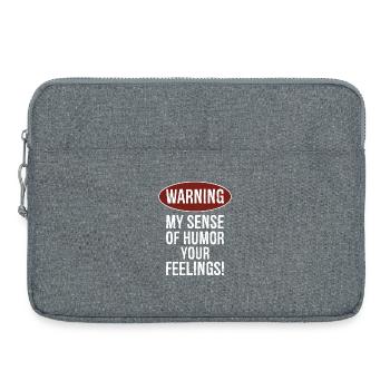 Warnung, dass mein Sinn für Humor deine Gefühle verletzen könnte - Laptoptasche 15" - Grau meliert - Vorne