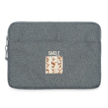 Niedliche Rehkitz-Gesichter Collage - Fotobox - Laptoptasche 15" - Grau meliert - Vorne