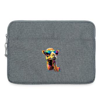 Kamel Dromedar Trampeltier Camel Geschenk Kamele - Laptoptasche 15" - Grau meliert - Vorne