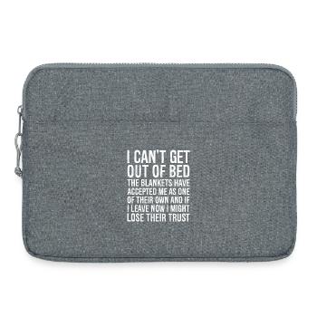 I can t get out of bed - Laptop bag 15" - heather grey - Front
