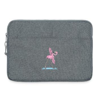 Flamingo Yoga Fitness Gymnastics - Laptop bag 15" - heather grey - Front