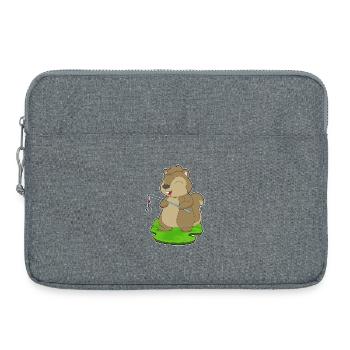 Pêche à la canne à pêche Squirrel Angler - Sacoche pour ordinateur portable 15 pouces - gris chiné - Devant