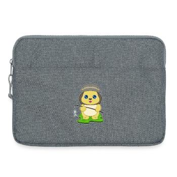 Löwe Angler Fisch Angeln - Laptoptasche 15" - Grau meliert - Vorne