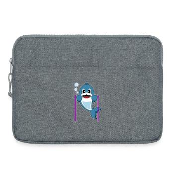 Dolphin Bodybuilder Pull-ups Bodybuilding - Laptop bag 15" - heather grey - Front