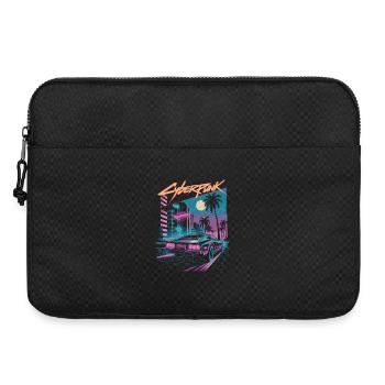 Cyberpunk Retro City Streets - Sacoche pour ordinateur portable 15 pouces - noir - Devant