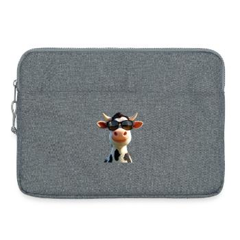 Cow Farmer Beef Milk Vegan Calf Cow Farm Cows - Laptop bag 15" - heather grey - Front