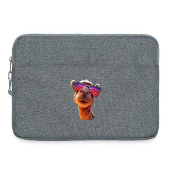 Kamel Dromedar Trampeltier Camel Geschenk Kamele - Laptoptasche 15" - Grau meliert - Vorne