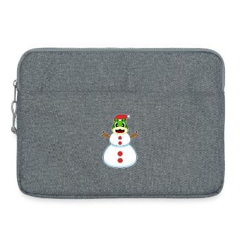 Frosch Weihnachten Schneemann - Laptoptasche 15" - Grau meliert - Vorne
