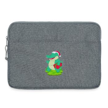Forfait Noël crocodile - Sacoche pour ordinateur portable 15 pouces - gris chiné - Devant