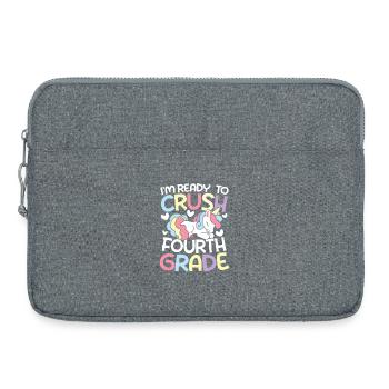 I m ready to crush fourth grade - Laptoptasche 15" - Grau meliert - Vorne