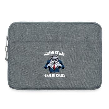 Humain le jour, sauvage par choix - Sacoche pour ordinateur portable 15 pouces - gris chiné - Devant