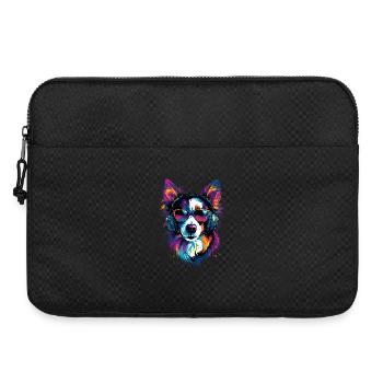 border collie chien amant chiot mignon collies - Sacoche pour ordinateur portable 15 pouces - noir - Devant