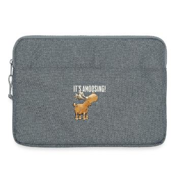 Droll Moose Animal Motif Scandinavia Moose Saying - Laptop bag 15" - heather grey - Front