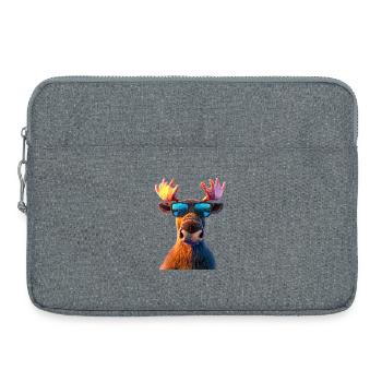 Orignal, Mosses, Bull, Eli, Bois, Cerf, Orignal sauvage - Sacoche pour ordinateur portable 15 pouces - gris chiné - Devant
