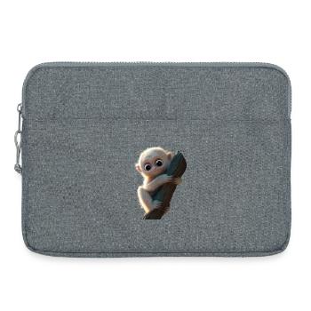 Gibbon Affe Weißhandgibbon Monkey Süße Lar Gibbons - Laptoptasche 15" - Grau meliert - Vorne