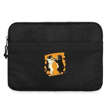 Combat de chats japonais - Sacoche pour ordinateur portable 15 pouces - noir - Devant