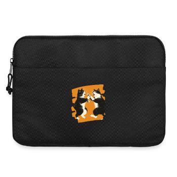 Combat de chats japonais - Sacoche pour ordinateur portable 15 pouces - noir - Devant