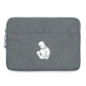 Dessin de boxeur - Sacoche pour ordinateur portable 15 pouces - gris chiné - Devant