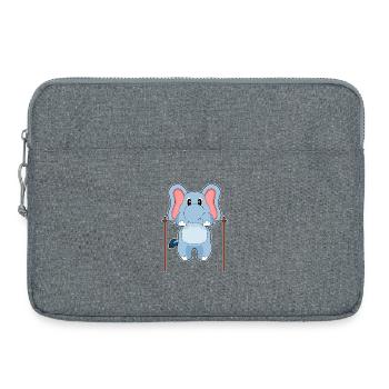 Elephant Bodybuilder Pull-ups Bodybuilding - Laptop bag 15" - heather grey - Front