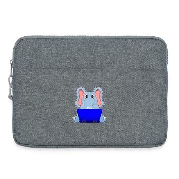 Ordinateur portable éléphant - Sacoche pour ordinateur portable 15 pouces - gris chiné - Devant