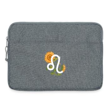 Löwe Sternzeichen - Sonnenblume Astrologie Geschenk - Laptoptasche 15" - Grau meliert - Vorne