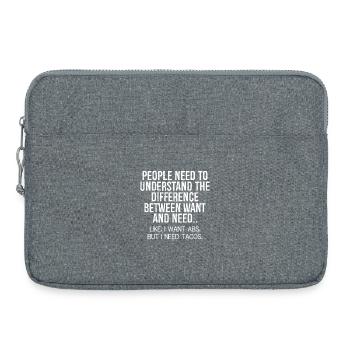 people need to understand the difference between - Laptoptasche 15" - Grau meliert - Vorne