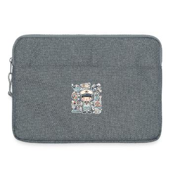 Little Sailor Cartoon Look - Laptop bag 15" - heather grey - Front