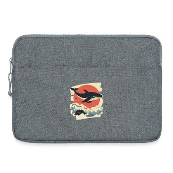 Baleine Rétro - Sacoche pour ordinateur portable 15 pouces - gris chiné - Devant