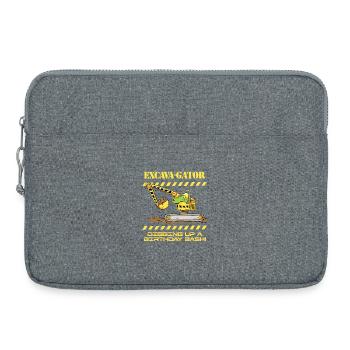 Excavatrice de chantier crocodile disant jeu de mots - Sacoche pour ordinateur portable 15 pouces - gris chiné - Devant