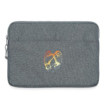 Retro Boxhandschuhe - Laptoptasche 15" - Grau meliert - Vorne
