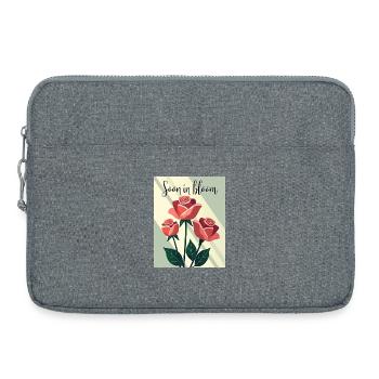 Soon in Bloom Rosenmotiv - Laptoptasche 15" - Grau meliert - Vorne