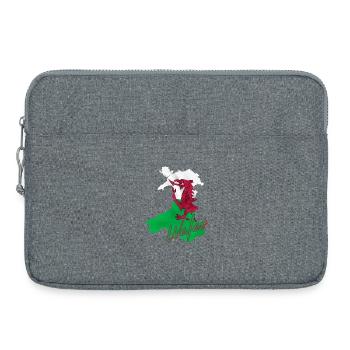 Drapeau du Pays de Galles, fierté galloise - Sacoche pour ordinateur portable 15 pouces - gris chiné - Devant