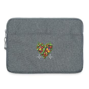 Healthy Heart Fruit & Veggie Illustration - Laptop bag 15" - heather grey - Front