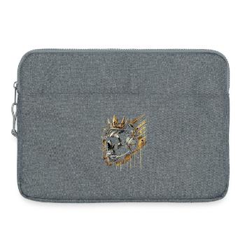 Gamer Skull with Crown Headset Golden - Laptop bag 15" - heather grey - Front